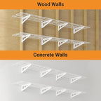 1x6 ft Garage Shelving, 2-Pack Wall-Mounted Shelves for Garage, Kitchen, Pantry Storage, 600 lbs Total Load Capacity Wall Shelving, White