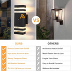 Dusk to Dawn Sensor Outdoor Wall Lights 4 Pack, Up and Down Lights Outdoor Wall Sconces, Aluminum Waterproof Outside Lights for House Porch Hallway Patio Garage