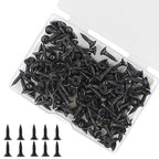 Wood Screws, 163 PCS #6 x 1/2" Flat Head Phillips Black Wood Screws, Premium Self-Tapping Electrophoresis Coated, Ideal for Indoor Furniture & Woodworking
