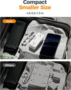 TESSAN 5 FT White Extension Cord, 900J Surge Protector Small Power Strip with 3 USB Ports (1 USB C), Flat Plug Power Strip, Mini Charging Station Suitable for Home Office Dorm