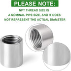 TAISHER 2PCS 304 Stainless Steel Cast Pipe Fitting, Coupling, 1/2" x 1/2" NPT Female Threaded