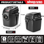 Shop-Vac 2021005 1 Gallon Micro Wet/Dry Vacuum, 1.0 Peak HP, 1.25 Inch Diameter x 4 Foot Hose, 6 Food Cord, Lightweight And Portable, Quick Wet/Dry Pickup