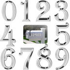 10Pcs Mailbox Numbers for outside 0-9, 2.75 inch 3D Self Adhesive Street Address House Door Numbers Signs for Apartment,Office,Cars,Mailboxes (Silver)