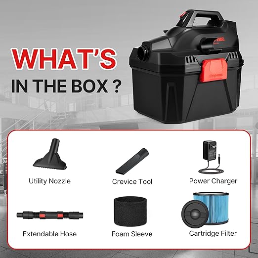 Shop-Vac 2 Gallon 20V Cordless Wet/Dry Vacuum, Portable 3-in-1 Vac with Blower Function, Integrated Battery and Charger Included, Ideal for Garage, Workshop, Car & Jobsite, 5430082