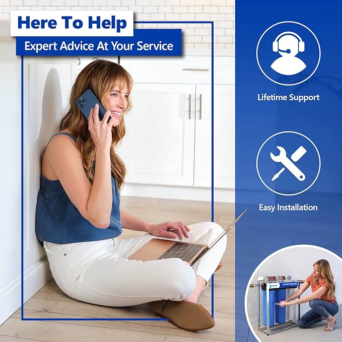 Express Water Whole House 3 Stage Heavy Metal and Anti Scale Water Filter Set - Polyphosphate, Carbon Block, KDF High Capacity Cartridge Filters - 5 Micron 4.5” x 20” inch