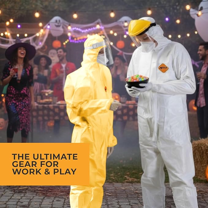 Tiger Tough Heavy Duty All Purpose Coverall, White Safety Suit for Superior Comfort & Protection