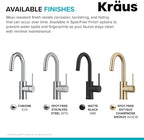KRAUS Oletto Single Handle Kitchen Bar Faucet with QuickDock Top Mount Installation Assembly in Spot Free Antique Champagne Bronze, KPF-2600SFACB