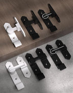 180 Degree Black Barn Door Lock, Flip Gate Latch with Handle, Heavy Sliding Door Latches, Door Security Sliding Latch Lock for Cabinets, Bathroom, Garden, Window, Garage