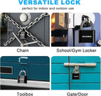 DELSWIN 4-Digit Combination Lock Outdoor Padlock - Heavy Duty Locker Lock with Hardened Steel Shackle, Waterproof Combo Lock for Gym Locker, Hasp Storage, Shed, Fence, Gate (Black,2Pcs)