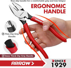 ARROW 8" High Leverage Linemans Pliers, Side Cutters, Linesman Pliers for Wire Cutting, Gripping
