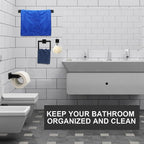 Gisafai 15 Pcs Bathroom Hardware Accessories Set 23.6 Inch Bath Towel Bar Kit Stainless Steel Bathroom Hardware Set Towel Racks Ring Hooks Paper Holder for Wall Mounted (Black)