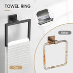 TQKAG 5-Piece Matte Black Bathroom Hardware Set Classic Wall Mounted Bathroom Accessories Set SUS304 Stainless Steel Towel Bar Sets 23.6" Towel Rack for Bathroom Towel Holder Set,Black