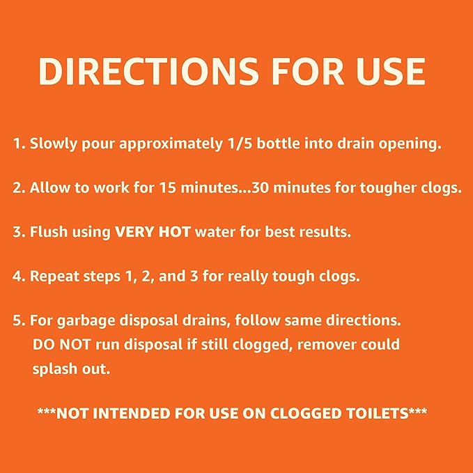 Amazon Basics Max Strength Gel Drain Clog Remover and Cleaner, 80 Fl Oz, Pack of 2