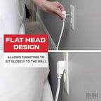 Iron Forge Cable 10 ft Flat Plug White Extension Cord with 3 Outlets - 16/3 SJTW 3 Prong Indoor Extension Cord with Multiple Outlets