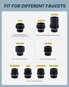 ARCORA Kitchen Faucet Spray Head Brushed Nickel, 3-Function Kitchen Sink Spray Nozzle with 9 Adapters, Kitchen Faucet Head Replacement Compatible with Moen, Delta, American Standard Faucets