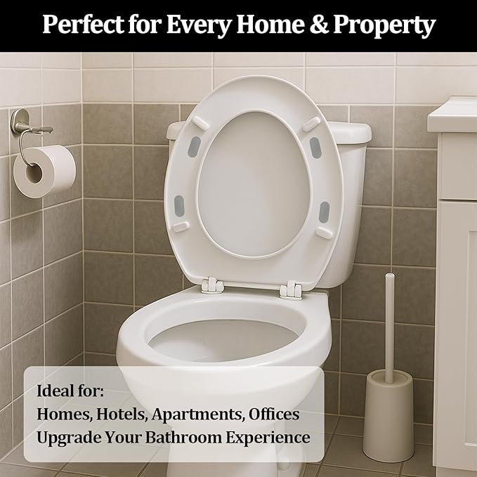 4 Pack Universal Toilet Seat Bumpers Stable Toilet Seats, Noise Reduction, and Easy Installation Equipped with Durable Adhesive Fits Most Toilet Models