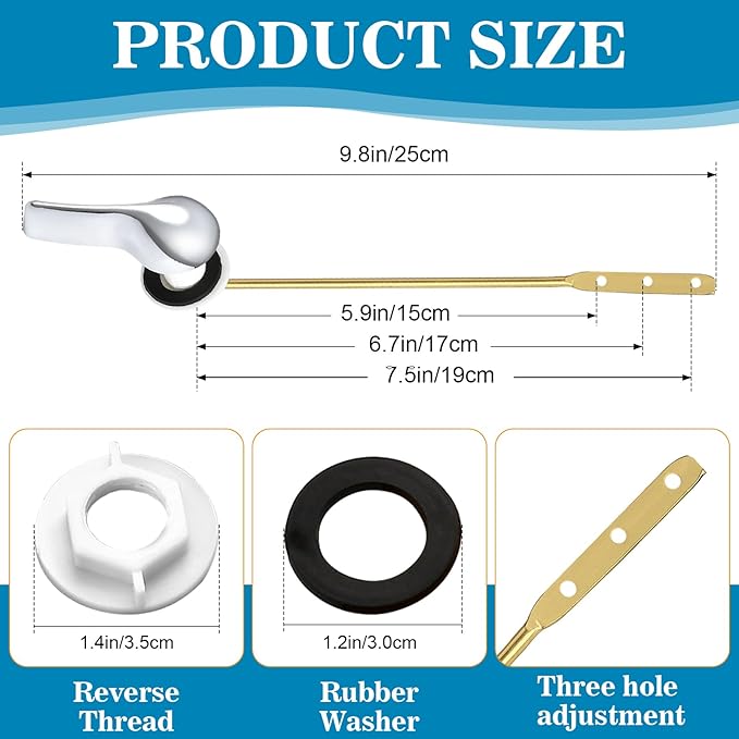 12 Pcs Toilet Handle Lever Flush Replacement Universal Brass Toilet Flush Handle Toilet Tank Trip Lever Bulk for Most Front Mount Toilet