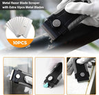 Gomake 4" Wide Razor Blade Scraper Tool with Adjustable 16''-58"(1.3ft -4.8ft) Long Handle, 20PCS Extra Metal Blades, Cleaning Glass Wall Scraper, Painting stripping tools, Tile, Floors, Walls