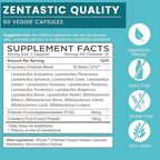 Zentastic Probiotics & Prebiotics Supplement - 50 Billion CFU - for Men & Women’s Immune & Digestive Health - 16 Strains - Shelf Stable - 120 Delayed Release Veggie Capsules