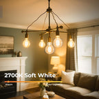 Dimmable E26 LED Bulb 6W, 60 watt Equivalent, Vintage LED Edison Bulbs 2700K Soft White, A19 Clear Glass LED Light Bulb for Ceiling Fan, 90+CRI, 600LM, 6 Pack