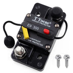 E9 300 Amp Circuit Breaker 12V - 48V DC with Manual Reset | UL Certified Waterproof IP67 | Surface Mount Switch Button with LED Indication 300A 3/8" Studs