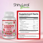 Shiny Leaf Bariatric Calcium Citrate 600mg - Supplement for Bariatric Surgery Patients, 60 Ct Chewable Tablets with Magnesium, Vitamin D3, Natural Strawberry Flavor, Vegetarian (1 Month)