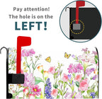 Kawani Spring Magnetic Mailbox Covers Spring Summer Watercolor Floral Butterfly Mailbox Covers Magnetic Standard Size 25.5x21 Inch Rustic Flower Post Letter Box Cover for Garden Yard Decor