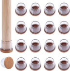 Ezprotekt 24 Pcs Clear Silicone Chair Leg Floor Protectors with Felt, Floor Protectors for Chairs, Chair Leg Caps Covers, Chair Leg Socks Bar Stool Leg Floor Protectors (L Fit: 1.1"-1.3", Round)