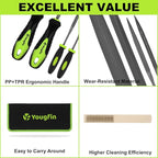 Yougfin 17 pcs File Set, 12 pcs Needle Files and 4 pcs Large Metal Files with Tool bag, Ideal Hand Tool for Woodwork, Metal, Model & Hobby Applications