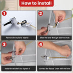 Saillong Universal Toilet Flusher Replacement Kit, Fill Valve, 2-Inch Flapper, Side Mount Handle Lever, Water-Saving, Adjustable Toilet Repair Kit Inside Tank, Easy to Install(1 Set,Black, Red)