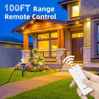 Tiffcofio Outdoor Remote Control Power Strip, 15FT Extension Cord Waterproof, Independent Control Outlets, 6 Grounded Outlets for Outdoor Decorations, 14 AWG, 15A/1875W, ETL Listed (15 FT)