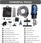 Prolux Professional Shop Blue Wall Mounted Garage Vac, Wet Dry Pick Up