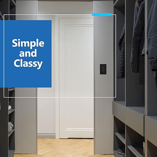 LIDER Matte Finish Lighted Triple Switch with Screwless Wall Plate, Combination Frameless Decorator Switch with Locator Light, Ground Terminal Single Pole, 15A 120V, UL Listed, Black, 2 Pack