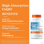 Doctor's Best High Absorption CoQ10 with BioPerine, Heart Health & Energy Production, Naturally Fermented, Gluten Free, Vegan, 200 mg 60 Veggie Caps