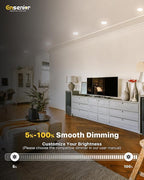 Ensenior 4 Inch LED Can Lights 12 Pack, Dimmable Retrofit Led Recessed Lighting, 5CCT Adjustable Color Temperature (2700K-5000K), 7W=77W 700LM, IC & Damp Rated, FCC