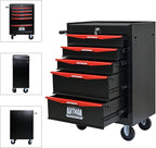 5-Drawer Steel Rolling Tool Cart with Wheels & Handle, Heavy-Duty Tool Chest Storage Cabinet for Garage and Workshop