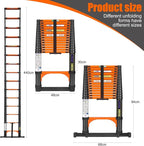 Telescopiing Ladder 12.5ft Extendable Extension Folding Non-Slip Ladder for Multi-Purpose Household