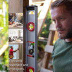 Kapro - 130 Project I-Beam Level - Features V-Groove, Horizontal, Vertical + 45° Vials - Aluminum Frame + Handle + ABS End Caps - 24 Inch