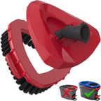 Scrub Brush with Mop Base — Aftermarket Replacement for 2‑Tank Spin Mop Systems, Triangle Scrub Head with Nylon Bristles for Hard Floor Cleaning — 1‑Pack