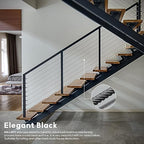 600FT 1/8" T316 Black Stainless Steel Cable, Black Wire Rope Aircraft Cable for Deck Cable Railing Kit, DIY Balustrades, 7x7 Strands Construction, Comes with a Cutter