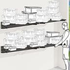 4-Pack 2x4ft Garage Shelving Wall Mounted, 4 ShelfTotal 16 ft(L) Garage Wall Storage, Heavy-Duty Storage Shelves, perfect for holding storage bins, boxes, sporting goods, tools, and more. Space-Saving