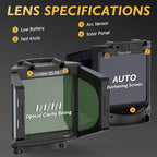 TOOLIOM Auto Darkening Welding Helmet with Panoramic Viewing Welding Mask Type-C Charging & Solar/Rechargeable Battery Powered Welder Hood for TIG MIG CUT Grind