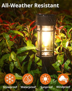 8 Pack Solar Pathway Lights Outdoor, Waterproof Solar Lights Outdoor with Metal & Glass - Auto On/Off, Long-Lasting, Landscape Lighting Garden Decor for Yard, Lawn, Driveway, Walkway