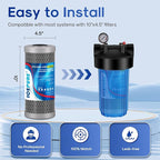 ICEPURE 5 Micron 4.5" x 10" CTO10BB-CQB Whole House Water Filter Upgraded Coconut Shell Activated Carbon Lead Removal Water Filter Replacement for Home, 2PACK