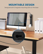 DEWENWILS 2-Pack 6-Outlet Power Strip Surge Protector, 6Ft Long Extension Cord, UL Listed, Low Profile Flat Plug, 15 Amp Circuit Breaker, 500 Joules, Wall Mount, Black