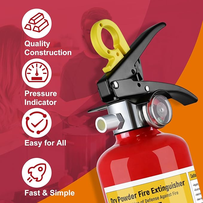 ABC Fire Extinguisher for Home - 2.2lb, Dry Powder Fire Extinguisher, 1A:10-B:C Rated, Certified for Car/House/Kitchen/Truck/Marine/Boat/Vehicle/utv/rv, 2 PACK