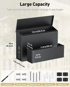 Uniclife Wall Mount Mailbox for Outside, Large Mailbox with Planter, Large Capacity Mail Box for House, Rust-Proof Steel Post Box for Home Office School, Modern Metal Drop Case, Black