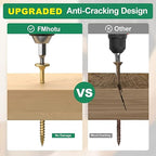 2-7/8 Inch Heavy-Duty Outdoor Wood Screws Assortment Fastener Kit, 250Pcs Star Drive Deck Screws, Rust Resistant Timber Screws for Timber/Log/Landscaping Wood (#14 x 2-7/8" Tan)