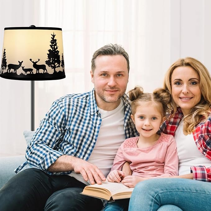 Lamp Shades Set of 2 - Drum Lampshades 11.4" x 12.9" x 9.8" Inches, Fabric Medium Replacement Lampshades for Table Lamp, Floor Lamp, Assembly Required, Spider,Linen