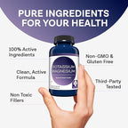 MD. Life Magnesium Potassium Supplement - 120 Capsules - High Absorption Magnesium Complex - Magnesium Supplement to Support Vascular Health & Leg Cramp 120cts